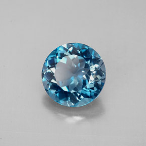 Topázio azul natural 2,45ct, corte redondo, VS