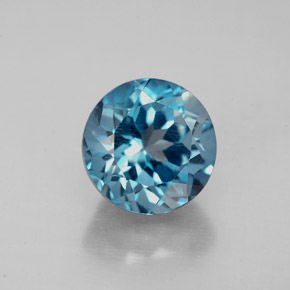 Topázio azul natural 2,93ct, corte redondo, VS