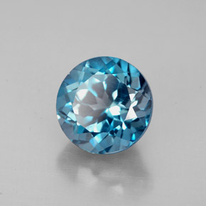 Topázio azul natural 2,93ct, corte redondo, VS