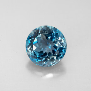 Topázio azul natural 2,70ct, corte redondo, VS