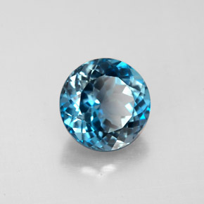Topázio azul natural 2,70ct, corte redondo, VS