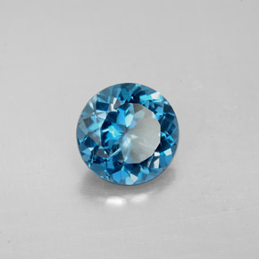 Topázio azul natural 2,25ct, corte redondo, VS