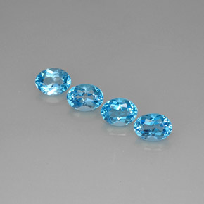Pedras preciosas de topázio azul natural de  ct, corte oval, VVS-VS