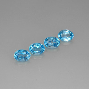 Pedras preciosas de topázio azul natural de  ct, corte oval, VVS-VS
