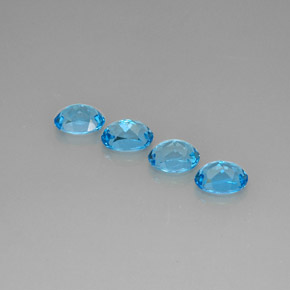 Pedras preciosas de topázio azul natural de  ct, corte oval, VVS-VS