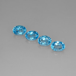 Pedras preciosas de topázio azul natural de  ct, corte oval, VVS-VS