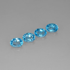 Pedras preciosas de topázio azul natural de  ct, corte oval, VVS-VS