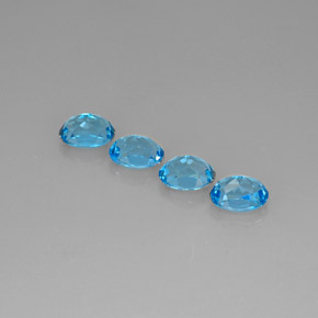 Pedras preciosas de topázio azul natural de  ct, corte oval, VVS-VS