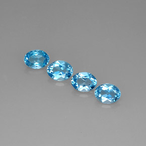 Pedras preciosas de topázio azul natural de  ct, corte oval, VVS-VS