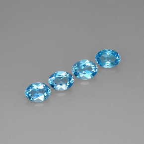 Pedras preciosas de topázio azul natural de  ct, corte oval, VVS-VS