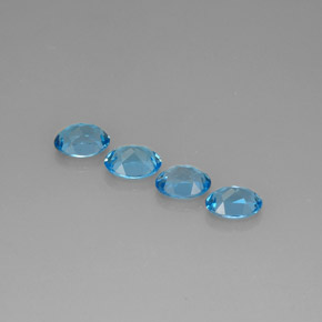 Pedras preciosas de topázio azul natural de  ct, corte oval, VVS-VS