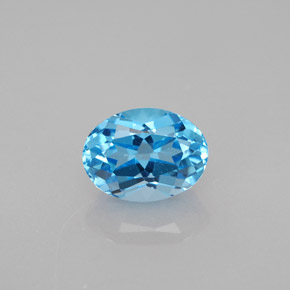 Topázio azul natural 1,74ct, corte oval, VVS-VS
