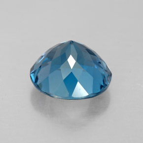 Topázio azul natural 2,52ct, corte redondo, VS