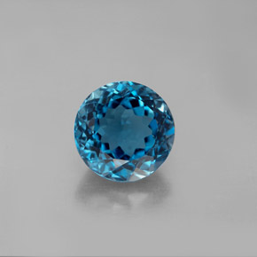 Topázio azul natural 2,90ct, corte redondo, VS