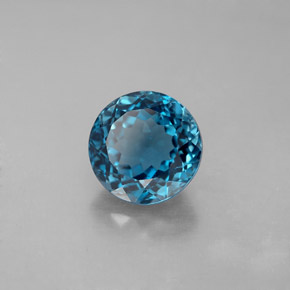 Topázio azul natural 2,90ct, corte redondo, VS