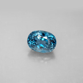 Topázio azul natural 1,91ct, corte oval, VVS-VS