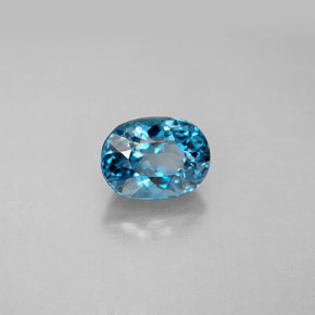 Topázio azul natural 1,91ct, corte oval, VVS-VS