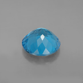 Topázio azul natural 2,96ct, corte redondo, VS