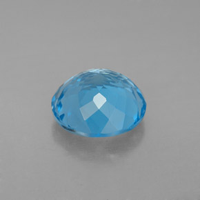 Topázio azul natural 3,40ct, corte redondo, VVS-VS