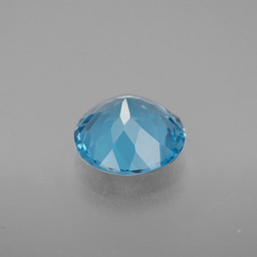 Topázio azul natural 3,07ct, corte redondo, VVS-VS