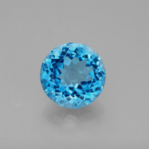 Topázio azul natural 3,50ct, corte redondo, VS