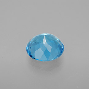 Topázio azul natural 3,31ct, corte redondo, VVS