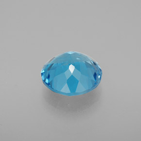 Topázio azul natural 3,27ct, corte redondo, VS