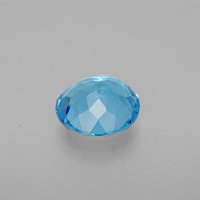 Topázio azul natural 2,98ct, corte redondo, VS