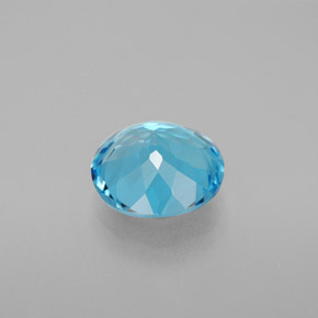 Topázio azul natural 2,97ct, corte redondo, VS