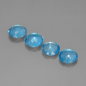 Pedras preciosas de topázio azul natural de  ct, corte redondo, VVS-VS