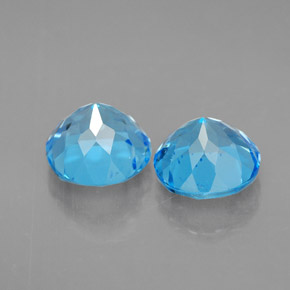 Pedras preciosas de topázio azul natural de  ct, corte redondo, VVS-VS