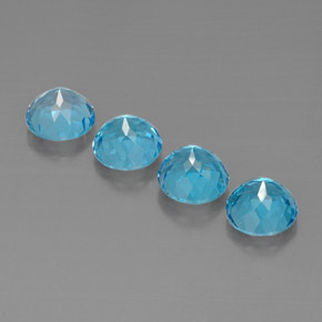 Pedras preciosas de topázio azul natural de  ct, corte redondo, VVS-VS