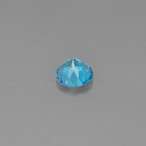Topázio azul natural 1,59ct, corte redondo, VVS-VS