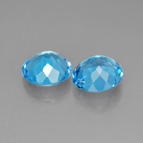 Pedras preciosas de topázio azul natural de  ct, corte redondo, VVS-VS