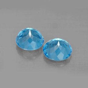 Pedras preciosas de topázio azul natural de  ct, corte redondo, VVS-VS