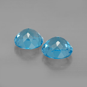 Pedras preciosas de topázio azul natural de  ct, corte redondo, VVS-VS