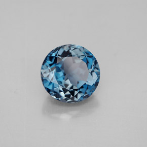 Topázio azul natural 3,62ct, corte redondo, VVS-VS
