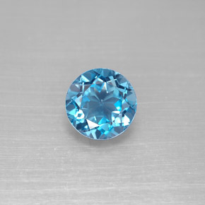 Topázio azul natural 2,35ct, corte redondo, VS