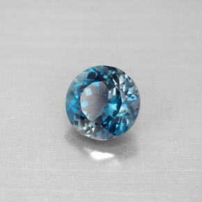 Topázio azul natural 2,36ct, corte redondo, VVS-VS