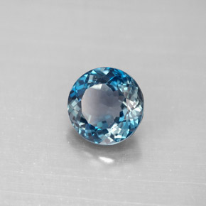 Topázio azul natural 2,53ct, corte redondo, VVS-VS