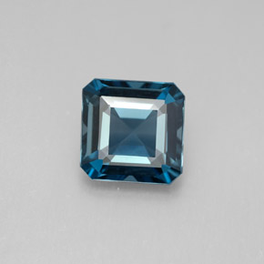 Topázio azul natural 2,13ct, corte esmeralda, VVS-VS