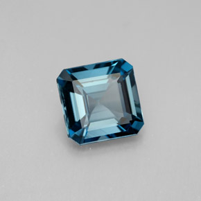 Topázio azul natural 2,13ct, corte esmeralda, VVS-VS