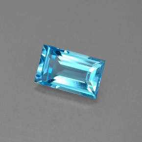 Topázio azul natural 2,13ct, baguete, VVS-VS