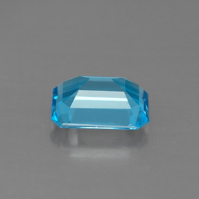 Topázio azul natural 1,70ct, corte esmeralda, VVS-VS