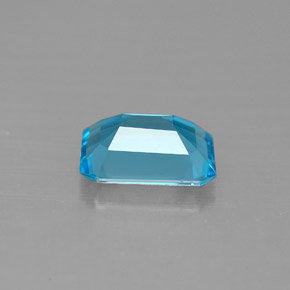 Topázio azul natural 1,49ct, corte esmeralda, VVS-VS