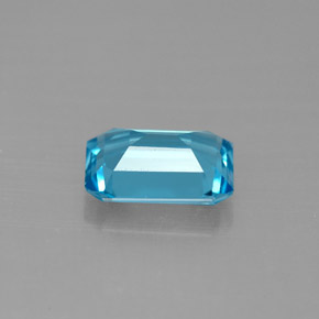 Topázio azul natural 1,55ct, corte esmeralda, VVS-VS