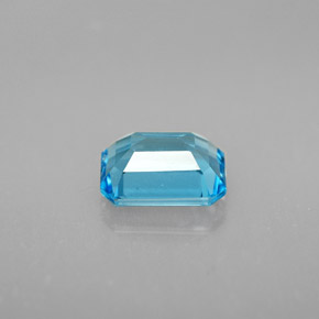 Topázio azul natural 1,92ct, corte esmeralda, VVS-VS