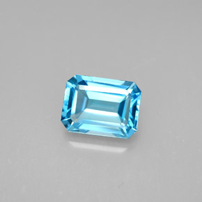 Topázio azul natural 1,99ct, corte esmeralda, VVS-VS