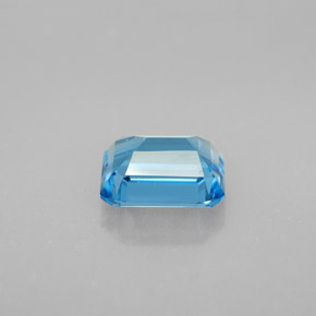 Topázio azul natural 2,04ct, corte esmeralda, VVS-VS