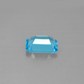 Topázio azul natural 1,62ct, corte esmeralda, VS